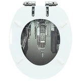 WC Toilet Seat with Soft Close Lid MDF New York Design 143932