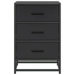 ZNTS Bedside Cabinet Black 40x34.5x60 cm Engineered Wood and Metal 848719