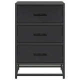 ZNTS Bedside Cabinet Black 40x34.5x60 cm Engineered Wood and Metal 848719