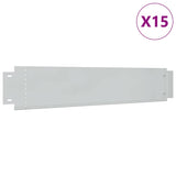 Lawn Fence 15 pcs Galvanised Steel 100x20 cm 274903