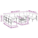 Garden Sofa Set Anthracite Steel 3379011