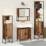 Bathroom Furniture Set with Door 4 pcs Brown 33 x 33 x 185.5 cm 3334412