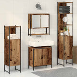 Bathroom Furniture Set with Door 4 pcs Brown 33 x 33 x 185.5 cm 3334412