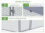 Chicken Coop for 10-15 Chickens, Hens, Rabbits, Ducks, Outdoor Garden Chicken Run, 4 x 3.5 x 2.6m T3398P552660