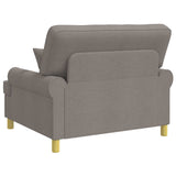 Armchair with Cushions Taupe Fabric 42043510