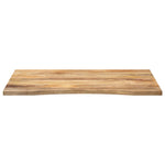 ZNTS Desk Top with Curve 100x80x2.5 cm Solid Wood Rough Mango 370205