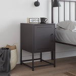 ZNTS Bedside Cabinet Black 36x39x60.5 cm Steel 846446