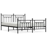 Metal Bed Frame without Mattress with Footboard Black 180x200cm 353559