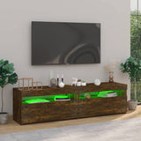TV Cabinet with LED Lights 2 pcs Smoked Oak 75x35x40 cm 815124