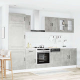 8 Piece Kitchen Cabinet Set Kalmar Concrete Grey Engineered Wood 3314795