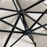 Cantilever Garden Parasol with LED Lights and Aluminium Pole 400x300 cm Sand 47004