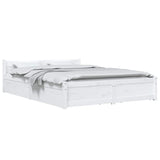 Bed Frame without Mattress with Drawers White Double 3103545
