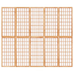 Folding 5-Panel Room Divider Japanese Style 200x170 cm 352085