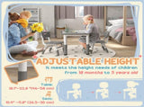 Height Adjustable Toddler Table and Chair Set, 3 Pcs Children Activity Table w/ 2 Chairs, for T3398P347725