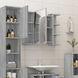 Bathroom Mirror Cabinet Grey Sonoma 80x20.5x64cm Engineered Wood 815523