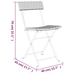 ZNTS 3 Piece Folding Bistro Set Grey Poly Rattan 319991