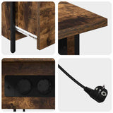 Bedside Cabinet Smoked Oak 60 x 30 x 61 cm Engineered Wood 859597