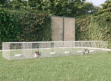 6-Panel Rabbit Cage 327x79x54 cm Galvanised Iron 171572