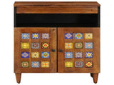 Sideboard with Storage Walnut 60 x 33 x 75 cm Solid Mango Wood 4018249