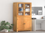 Storage Furniture Set with Shelf 2 pcs Natural Solid Oak Wood 3328623