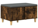 Hall Bench with Cushion with Storage Smoked Oak 60 x 38 x 46 cm 891524