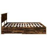 Bed Frame with Drawer Smoked Oak 180 x 200 cm Engineered Wood 3408233
