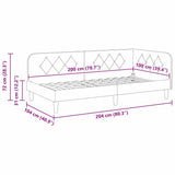 Corner Bed Frame with Headboard Cream 100 x 200 cm Velvet 42016623