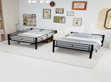 Black thickened reinforced metal high-low bed with simple wrought iron upper and lower bunk beds for W3987P434163