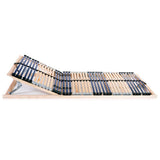 Bed Base Natural Wood, Black Solid Beech Wood, Birch Slats 246469