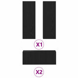TV Cabinet Set 4 pcs Black oak Large Engineered wood 3393367