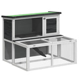 Rabbit Hutch Grey 102x90x84.5 cm Solid Wood Pine 172284