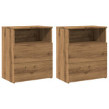 ZNTS Bedside Cabinets 2 pcs Artisan Oak 50x32x60cm Engineered Wood 856567