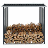 Log Storage Shed Galvanised Steel 172x91x154 cm Anthracite 47082