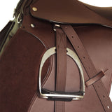 Horse Riding Saddle Set 17.5" Real Leather Brown 12 cm 5-in-1 90647