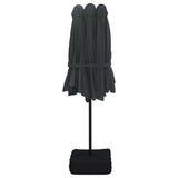 Garden Parasol Black Polyester Large Adjustable Armrests 362951
