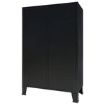 ZNTS Wardrobe Metal Industrial Style 67x35x107 cm Black 245960