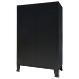 ZNTS Wardrobe Metal Industrial Style 67x35x107 cm Black 245960