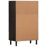 Highboard Black 60x33x100 cm Solid Wood Mango 356849