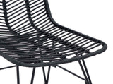 Dining Chair 2 pcs Rattan and Iron Black 44.5 x 54.5 x 85 cm 42011551