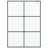 Walk-in Shower Wall Black 140x195 cm Frosted ESG Glass 152114