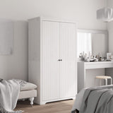 Wardrobe "BODO" White 99x53,5x173 cm Solid Wood Pine 355059