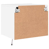 ZNTS Wall-mounted Bedside Cabinet with LED Lights White 836812