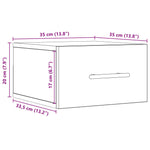 ZNTS Bedside Cabinets 2 pcs Wall-Mounted Black Oak 35x35x20 cm 863787