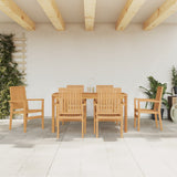 7 Piece Garden Dining Set Solid Wood Teak 3157916