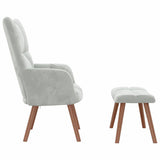 Relaxing Chair Light Grey Velvet 42022441