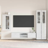 TV Cabinet Set FLORIN 3 pcs High Gloss White Engineered Wood 3397968