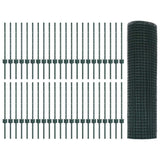 Welded Wire Fence with Posts 100 x 0.6 m PVC-Coated Steel Green 3336537