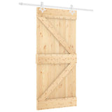 Sliding Door with Hardware Set 90x210 cm Solid Wood Pine 3203177