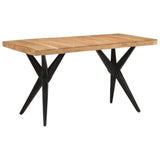 Dining Table Black 140x70x76 cm Solid Wood Acacia 351640