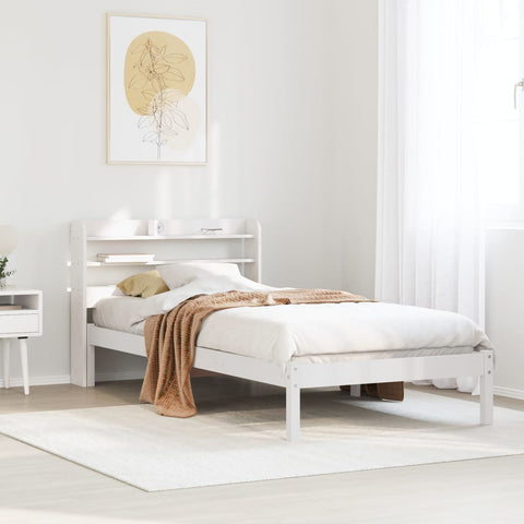 Bed Frame without Mattress White 90x200 cm Solid Wood Pine 3306536